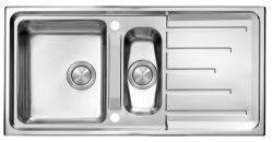 Clearwater Monza Stainless Steel Large 1.5 Bowls & Reversible Drainer Inset Kitchen Sink - Stainless Steel