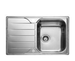 Rangemaster Michigan Polished Stainless steel 360 mm Single bowl Inset Kitchen Sink with drainer - MG8001