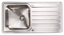 Häfele Abbey Polished Stainless steel 400 mm Single bowl Inset Kitchen Sink with drainer