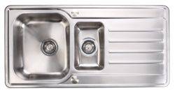 Häfele Abbey Polished Stainless steel 1.5 bowl Inset Kitchen Sink with drainer