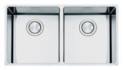 Smeg Mira Brushed Stainless steel Double bowl Undermount Kitchen Sink - VSTR3434-2