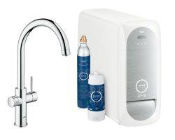 Grohe Blue® Home Duo Connect C-Spout For Chilled Still or Sparkling Water Dual Lever Monobloc Filter Tap Tap
