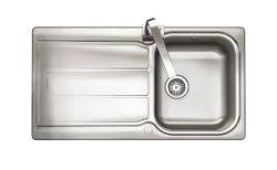 Rangemaster Glendale Polished Stainless steel 360 mm Single bowl Inset Kitchen Sink with drainer - GL9501