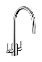 Rangemaster Aquatrend Pull Out Spray Dual Lever Mixer Tap