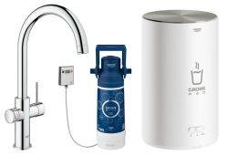Grohe Red II Duo C-Spout 3 Litres Instant Hot Water and Mixer Tap