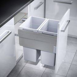 Hailo Euro Cargo - 500mm door, 2 bins - integrated under counter pull out kitchen cupboard bin