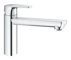 Grohe BauEdge, Single lever, Mid Spout, Polished chrome Kitchen Mixer Tap