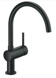 Grohe Vento, Single lever, C-Spout, Black Kitchen Mixer Tap