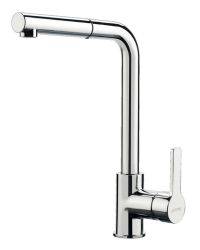 Smeg Miro, Single lever, L-Spout, Polished Chrome Pull Out Spray Kitchen Mixer Tap