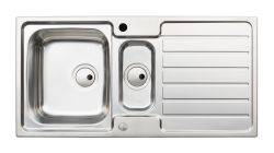 Abode Neron Brushed Stainless steel 1.5 bowl Inset Kitchen Sink with drainer - AW5113