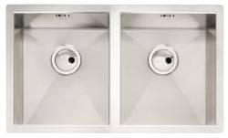 Abode Matrix R0 Brushed Stainless steel 2 bowl Undermount Kitchen Sink - AW5012-2