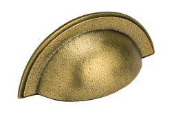 Cup Pull Handle, Brass, Fixing Centres 64 mm, Bevera