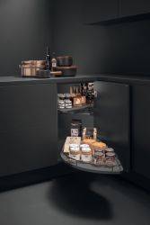 Fly Moon 3 Corner Pull Out Shelving Unit - Dark Grey