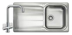 Rangemaster Glendale Single Bowl Sink and Aquaquad Tap Set - Reversible