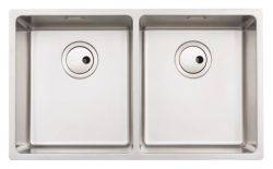 Abode Matrix R15 Brushed Stainless steel 2 bowl Inset or Undermount Kitchen Sink