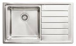 Hafele Veneto Stainless steel 400 mm Single bowl Inset Kitchen Sink with drainer