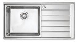 Hafele Veneto Satin Stainless steel 450 mm Single bowl Inset Kitchen Sink with drainer