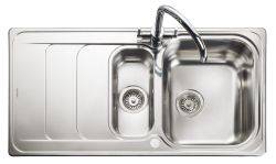 Rangemaster Houston Brushed Stainless steel 1.5 bowl Inset Kitchen Sink with drainer