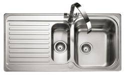 Rangemaster Sedona Brushed Stainless steel 1.5 bowl Inset Kitchen Sink with drainer