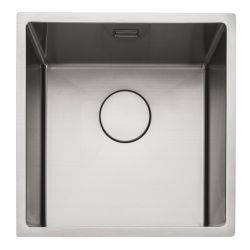 Rangemaster Kube Brushed Stainless steel 400 mm Inset or Undermount Kitchen Sink