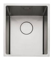 Rangemaster Kube Brushed Stainless steel 340 mm Inset or Undermount Kitchen Sink