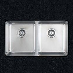 Clearwater Salsa Brushed Stainless steel Double bowl Undermount Kitchen Sink