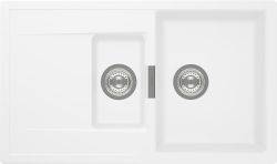 Schock CRISTADUR 1.5 bowl inset kitchen sink with reversible drainer  860mm wide  granite composite material  top-down view showing dimensions