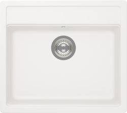 Schock CRISTADUR Mono N-100 single bowl inset granite composite sink  514mm bowl width  top-down view showing integrated drainer and accessory lip