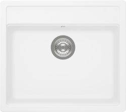 Schock CRISTADUR Mono N-100 single bowl granite composite kitchen sink  514mm wide  top-down view showing inset installation and integrated waste kit