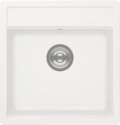 Schock CRISTADUR Mono N-100S single bowl granite composite kitchen sink  434mm wide  inset installation  top view with integrated waste kit