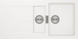 Schock CRISTADUR Signus D150 1.5 bowl inset stainless steel kitchen sink with reversible drainer  top-down view showing 1000mm x 500mm dimensions