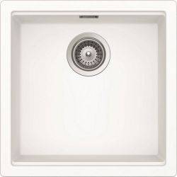 Schock Kiruna N100 single bowl undermount granite composite kitchen sink  400mm width  top view showing integrated waste unit