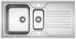 Clearwater Starline Silk Stainless Steel 1.5 Bowls & Reversible drainer Inset Kitchen Sink - Stainless Steel - Reversible drainer