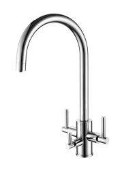 Clearwater Stella TriSpa, Tri Lever, Swan Neck, 3-in-1 Filtered Water Kitchen Tap