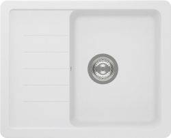 Schock CRISTALITE Pinedo D100XS granite composite inset kitchen sink with 335mm bowl width  175mm depth  and integrated drainer  overhead view
