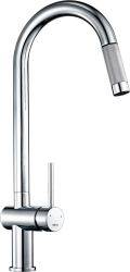 The1810 T240 Grande pull-out spray kitchen tap in chrome finish  493mm height with single lever control and extending spray head