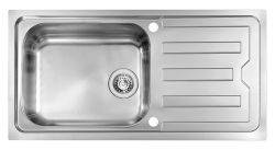 Clearwater Vivasilk Stainless Steel Large Single Bowl &  Inset Kitchen Sink - Stainless Steel