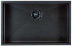 Clearwater Volta Black Stainless steel 650 mm Inset or Undermount Kitchen Sink