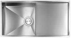 Clearwater Vortex Brushed Stainless steel 405 mm Single bowl Undermount Kitchen Sink with drainer