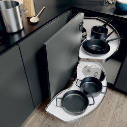 Pull Out Shelving Unit, White Base with Chrome Rail Shelves, Vauth-Sagel Cornerstone® Swing