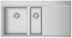 Clearwater Xeron Brushed Stainless steel 1.5 bowl Inset Kitchen Sink with drainer