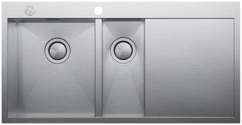 Clearwater Zenith Brushed Stainless steel 1.5 bowl Inset Kitchen Sink with drainer