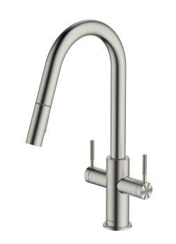 Clearwater Topaz, Dual Lever, J-Spout, Pull Out Spray Kitchen Mixer Tap