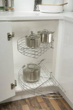 Carousel Set, Chrome Wire, Half Circle, for Min. Door Width 420 mm