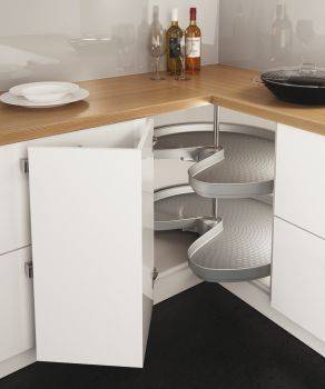 Carousel Set, Grey Plastic with Railing, Three Quarter Circle, for Corner Unit, Ninka Pro Arc®