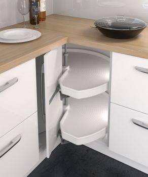 Complete Corner Carousel Unit, for 90° Angled Doors, Ninka Mondo