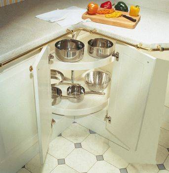 Carousel Set, Cream-White Plastic, Three-Quarter Circle, for Corner Unit