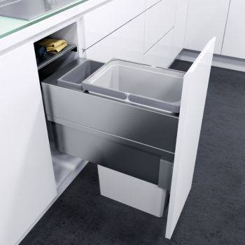 Vauth Sagel ENVI Space XX Pro - 300mm door, 515mm depth - integrated under counter pull out kitchen cupboard bin