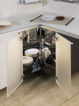 Carousel Set, Chrome Wire, Spindle 645-790 mm, Three-Quarter Circle, for Corner Units