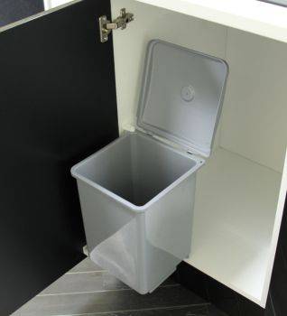 Hafele Grey Square - 400 mm door, 1 13L bin - swing out kitchen cupboard bin
